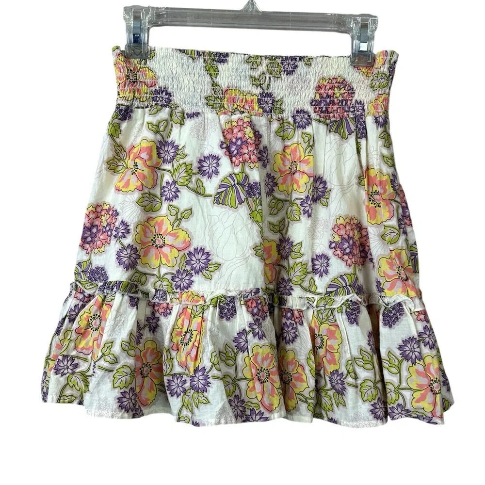 Susina Floral Ruffle Mini Skirt Women Sz M - Picture 1 of 5
